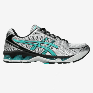 Asics Gel-Kayano 14 Silver Waterfall – Sneakers rétro argent et turquoise ultra confortables