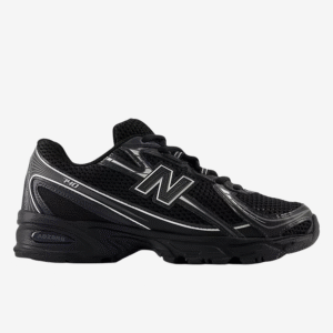 New Balance 740 Black Silver – Baskets Rétro Running Unisexe avec Amorti ABZORB et Détails Réfléchissants
