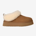 UGG Tazzelle Chestnut – Mule en daim et laine à plateforme