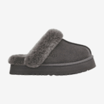 UGG Chausson Disquette Grey – Mules en daim et laine