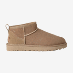 UGG Botte Classic Ultra Mini Sand – Bottines en daim et doublure laine