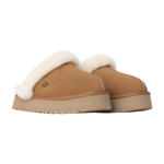 UGG Chausson Disquette Chestnut – Mules en daim et laine – Image 2