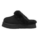 UGG Chausson Disquette Noir – Mules en daim et laine – Image 3