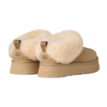 UGG Tazzelle Mustard Seed – Mule en daim et laine à plateforme – Image 4