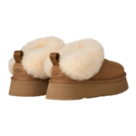 UGG Tazzelle Chestnut – Mule en daim et laine à plateforme – Image 4